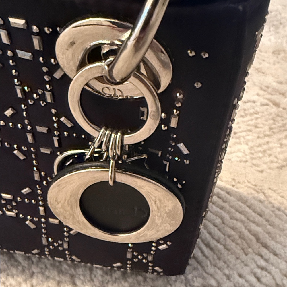 Black Handbag with Silver Sparkling Accents - Picture 2 of 13